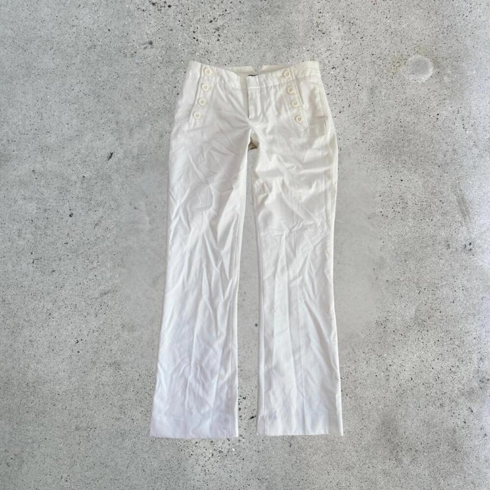 2000s white low rise pants